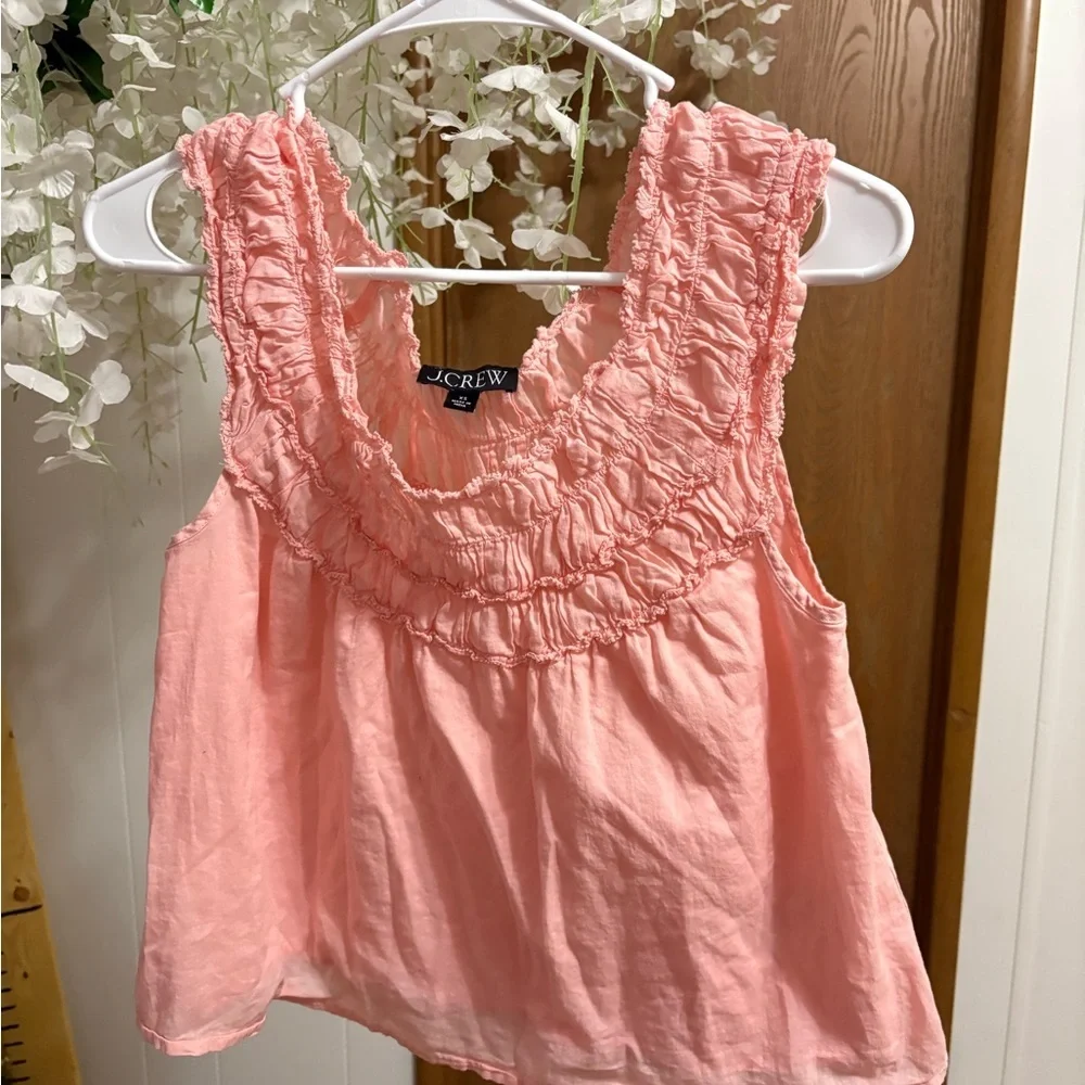 J. Crew Rosalie Smocked Pink Cotton Voile Blouse💗